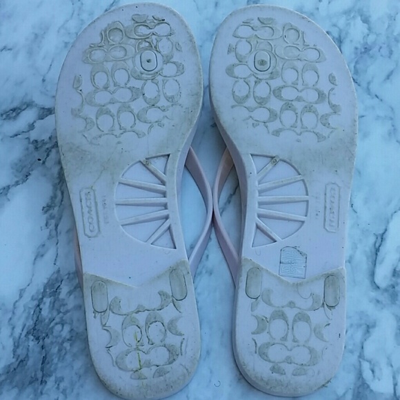 Coach Blush Pink Stripe Jelly Sandals - Picture 5 of 6